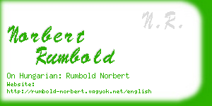 norbert rumbold business card